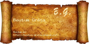 Beutum Gréta névjegykártya